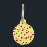 girly cute ladybug and daisy flower pattern yellow pet name tag<br><div class="desc">Cute ladybug pattern featuring hand drawn cartoon of lady bugs and daisies on a birthright yellow background.</div>