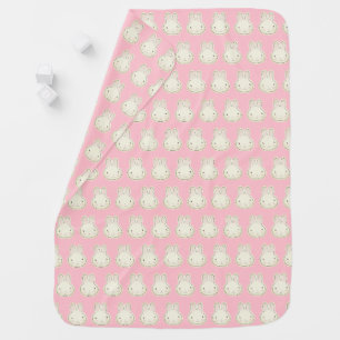 Girly cute pastel pink bunny illustration pattern baby blanket