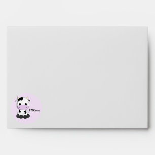 Girly cute pink cow cartoon envelopes
