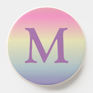 girly cute pink purple pastel rainbow monogram PopSocket