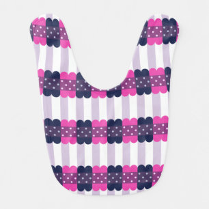 Girly Cute Purple and Pink Pattern Bib