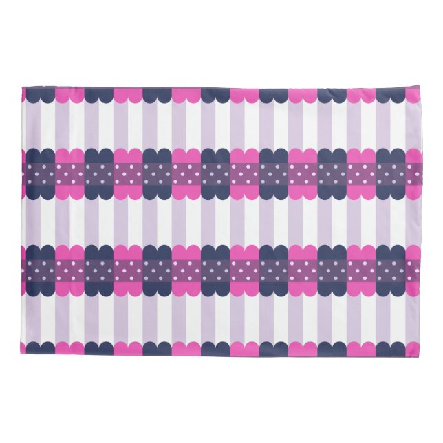 Girly Cute Purple and Pink Pattern Pillowcase (Back)