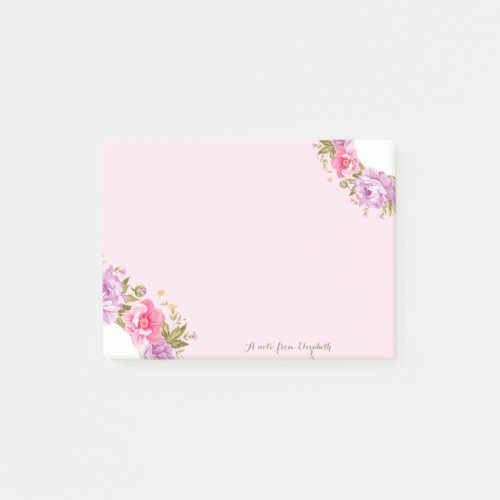 Girly Cute Stylish Chic Floral _Personalized Post_it Notes