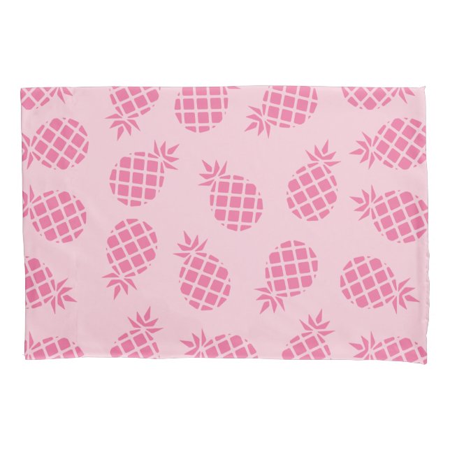 Girly cute summer pastel pink pineapple pattern pillow case (Front)