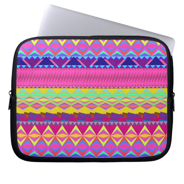 Girly cute trendy aztec andes design laptop sleeve (Front)