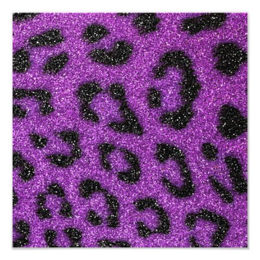 Girly Cute Trendy Purple Glitter Cheetah print Photographic Print | Zazzle