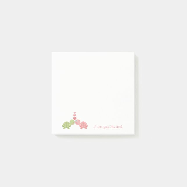 Girly Cute,Turtles In Love Post-it Notes (Front)