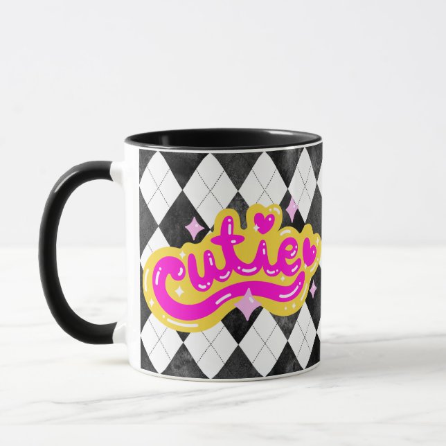 Girly Cutie Argyle Baddie Coffee Mug Cute (Left)