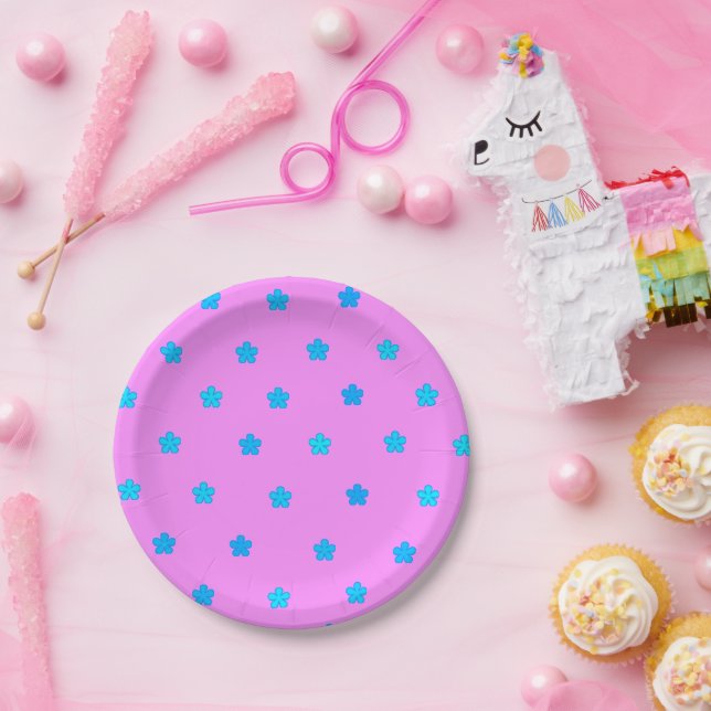 Girly Daisy Pink/ Aqua> Iphone 6 Case Paper Plates (Party)