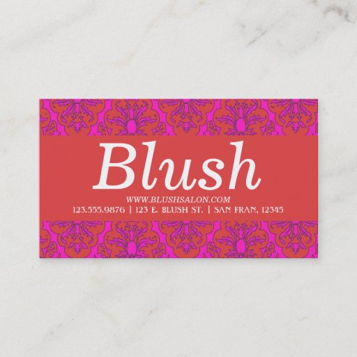 Customizable GIRLY DAMASK BUSINESS CARDS