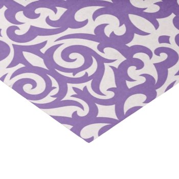 Girly Damask Purple & White Swirly Tissue Paper by MagnoliaVintage at Zazzle