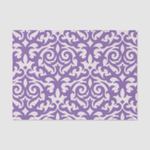 Girly Damask purple & white Swirly