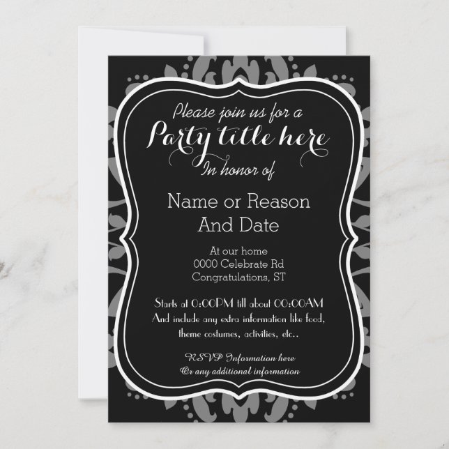 Girly Day of the Dead cute cat all occasion party Invitation (Front)