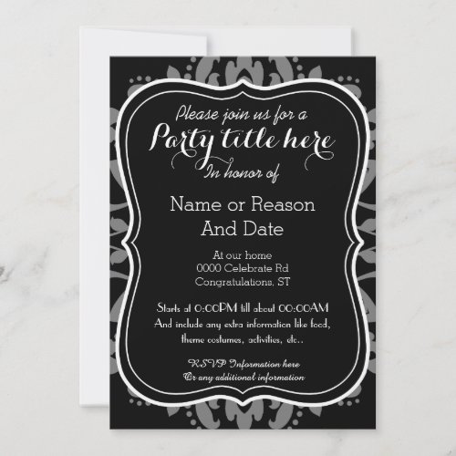 Girly Day of the Dead cute cat all occasion party Invitation