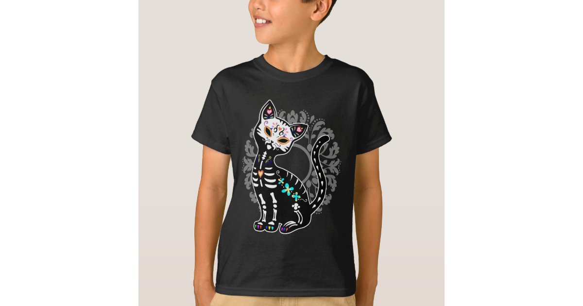 Adorable Hello Custom Kitty Dia De Los Muertos Tshirt Kawaii 