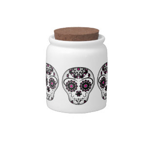 Girly day of the dead sugar skull candy jar