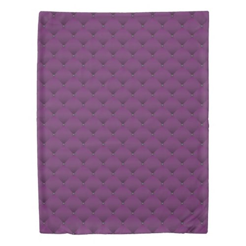 Girly Deep Purple Faux Quilted Diamond Pattern Duvet Cover