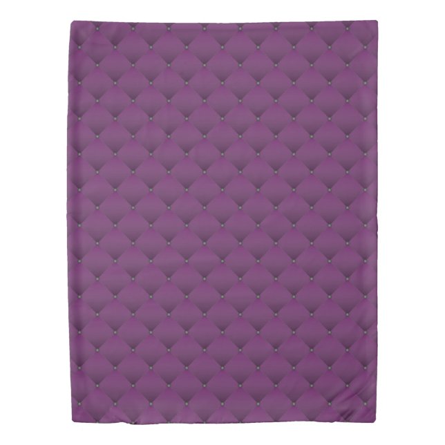 Girly Deep Purple Faux Quilted Diamond Pattern Duvet Cover (Front)