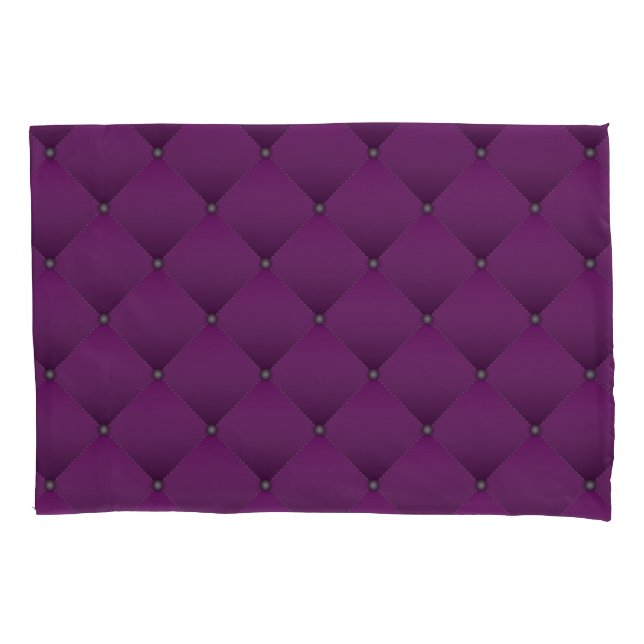 Girly Deep Purple Faux Quilted Diamond Pattern Pillow Case (Front)