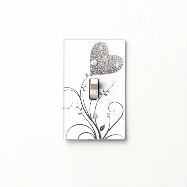 girly delicate love flower light switch cover (In Situ)