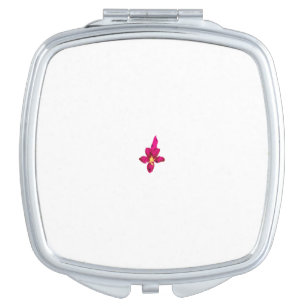 Girly Design, Light Gold, Purplish Red Compact Mirror