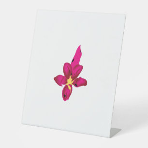 Girly Design, Light Gold, Purplish Red Pedestal Sign