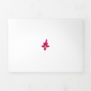 Girly Design, Light Gold, Purplish Red Tri-Fold Card