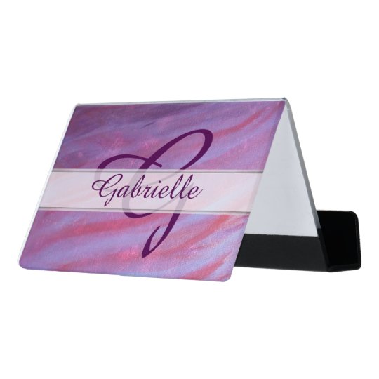 Y Desk Pink Purple Zebra Feminine Pastel Business Card Y Desk Pink Purple Zebra Feminine Pastel Business Card Holder Zazzle