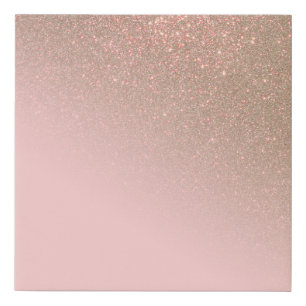 Girly Diagonal Gold Blush Pink Ombre Gradient Faux Canvas Print