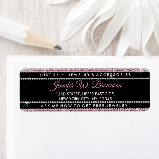 Girly Diamond Pattern Label (Insitu)