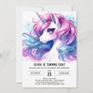 Girly Digital Horse Birthday Invitation