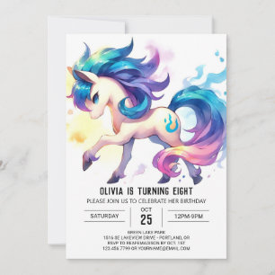 Girly Digital Horse Birthday Invitation