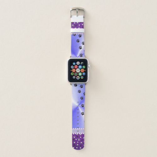 Girly Dog Paw Print &amp; Glitter Apple Watch Band