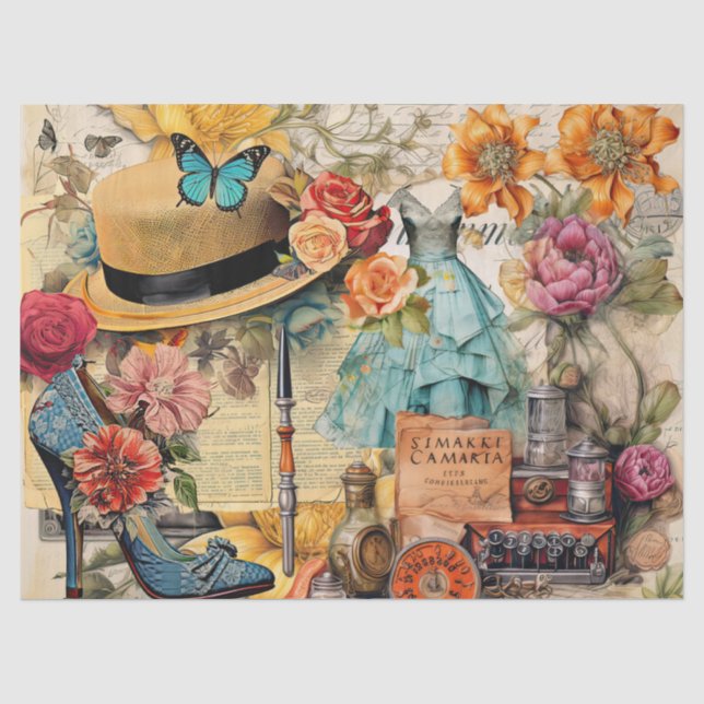 Girly Dreams Collage Tissue Paper (Front)