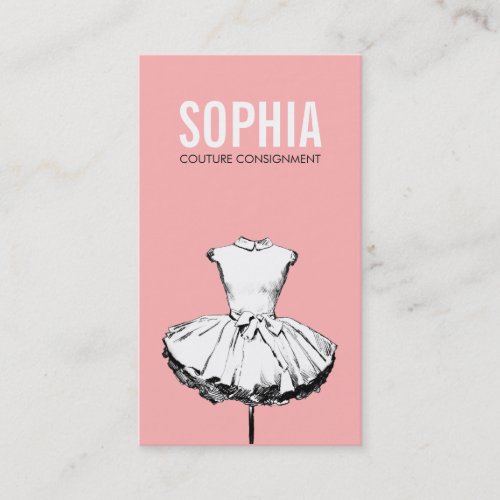 Girly Dress Pink Fashion Boutique Bold Typography Business Card