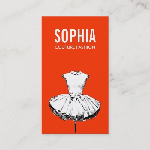 Girly Dress Red Couture Fashion Boutique Business Card