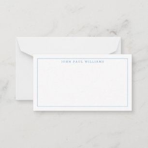 Girly Dusty Blue Professional Formal Thin Border Note Card