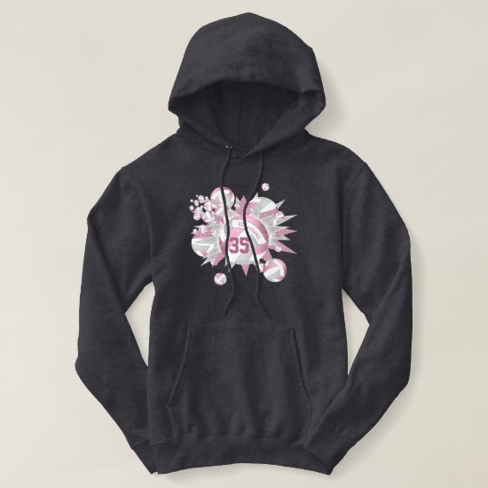 girly dusty rose gray volleyball blowout hoodie