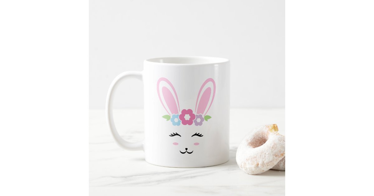 Girly Easter Glam Bunny Face Coffee Mug | Zazzle