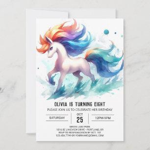 Girly Editable Horse Birthday Invitation