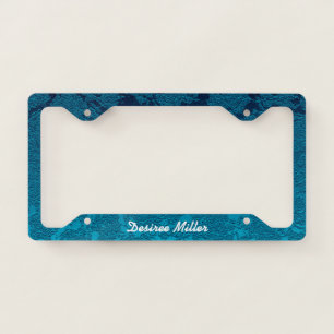 Girly Elegant Blue License Plate Frame