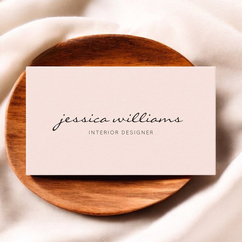 Girly Elegant Calligraphy Professional Blush Pink Business Card