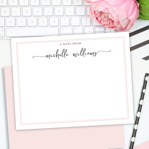 Girly Elegant Calligraphy Script Blush Note From