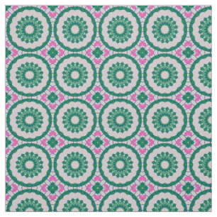 Girly Elegant Colorful Mosaic Geometric Pattern Fabric