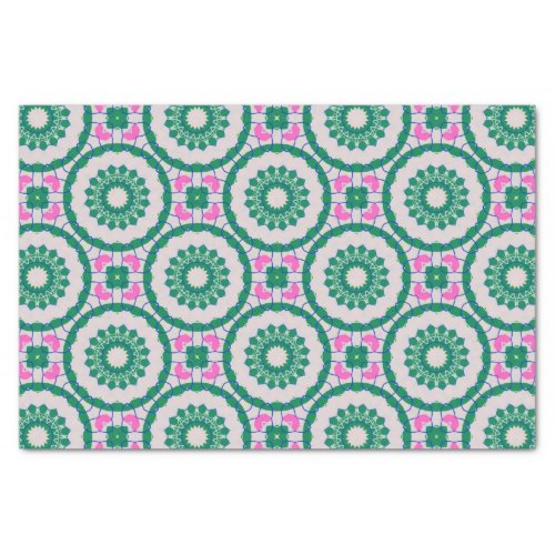 Girly Elegant Colorful Mosaic Geometric Pattern Tissue Paper