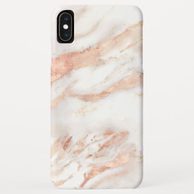 Girly Elegant Copper Rose Gold Marble Case-Mate iPhone Case (Back)