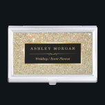 Girly Elegant Gold Glitter Sparkles Pattern Case For Business Cards<br><div class="desc">================= ABOUT THIS DESIGN ================= Girly Elegant Gold Glitter Sparkles Pattern Business Card Holder. (1) All text style, colors, sizes can be modified to fit your needs. (2) If you need any customization or matching items, please contact me. (3) You can find matching products (e.g. Business Card, Appointment Card, Flyer,...</div>