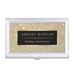Girly Elegant Gold Glitter Sparkles Pattern Case For Business Cards