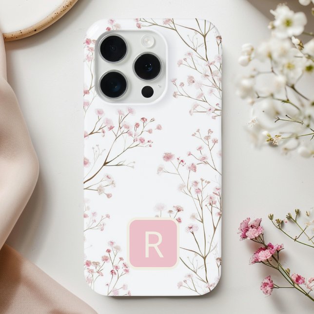 Girly Elegant Minimalistic Baby's-Breath Case-Mate iPhone Case (Creator Uploaded)