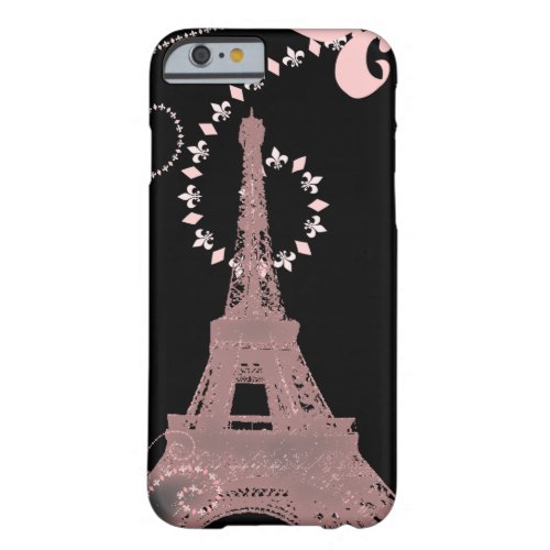 girly elegant pink eiffel tower paris vintage barely there iPhone 6 case